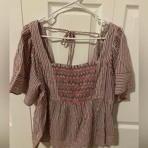 Red, White and Blue Babydoll Top